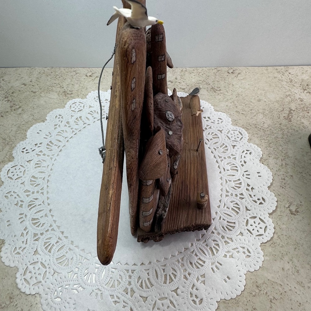Nature's Gems Driftwood Miniature Sculpture C. Wilcot Brown Vintage Coastal Art - Picture 9 of 14